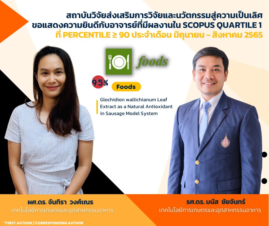 ผลงานใน Scopus Quartile 1 Percentile ≥ 90