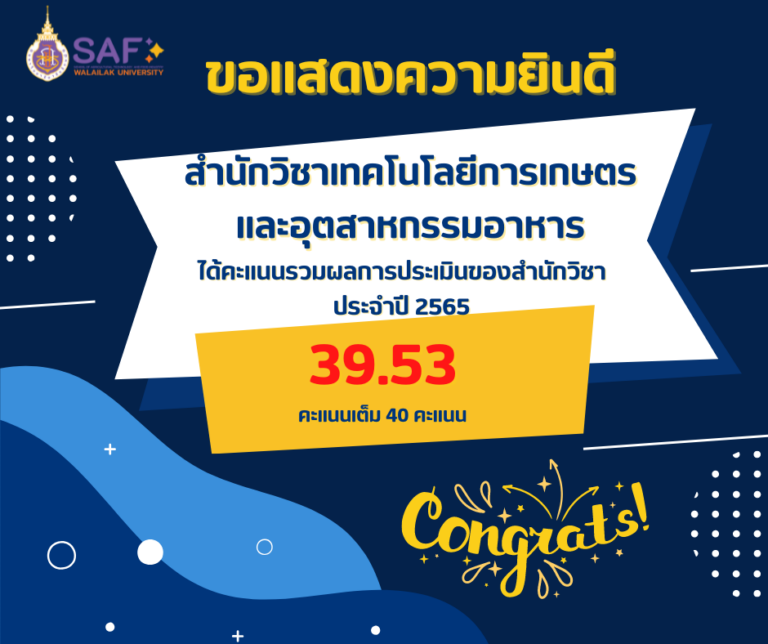 คะแนนประเมินสำนักวิชา ปี65