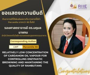 ผลงานตีพิมพ์ในวารสารบนฐานข้อมูล Scopus Q1: Percentile ≥ 90