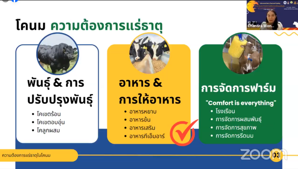 อบรมออนไลน์อาหารและการจัดการโคนมขั้นสูง