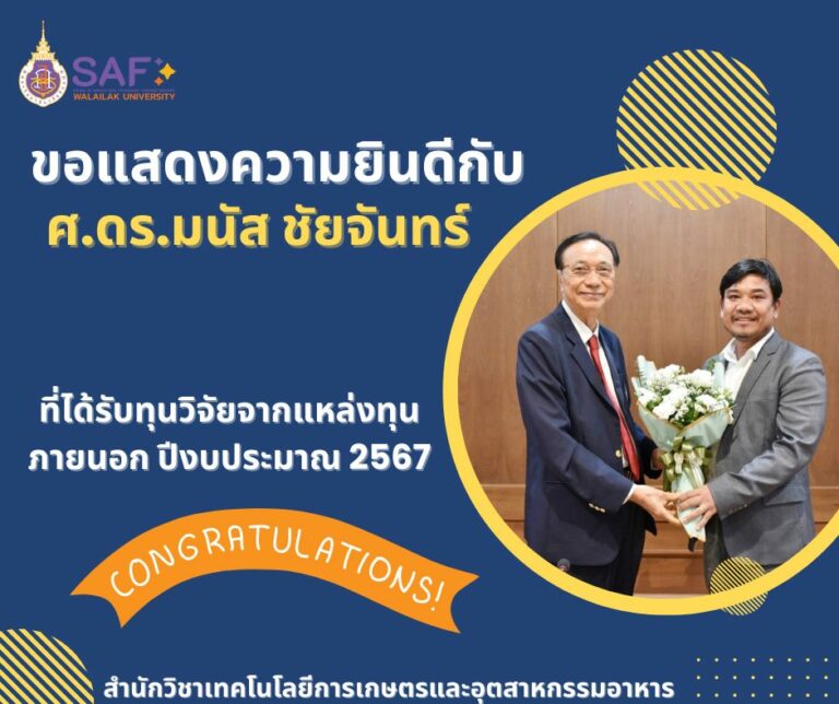 ได้รับทุนวิจัยจากแหล่งทุนภายนอก