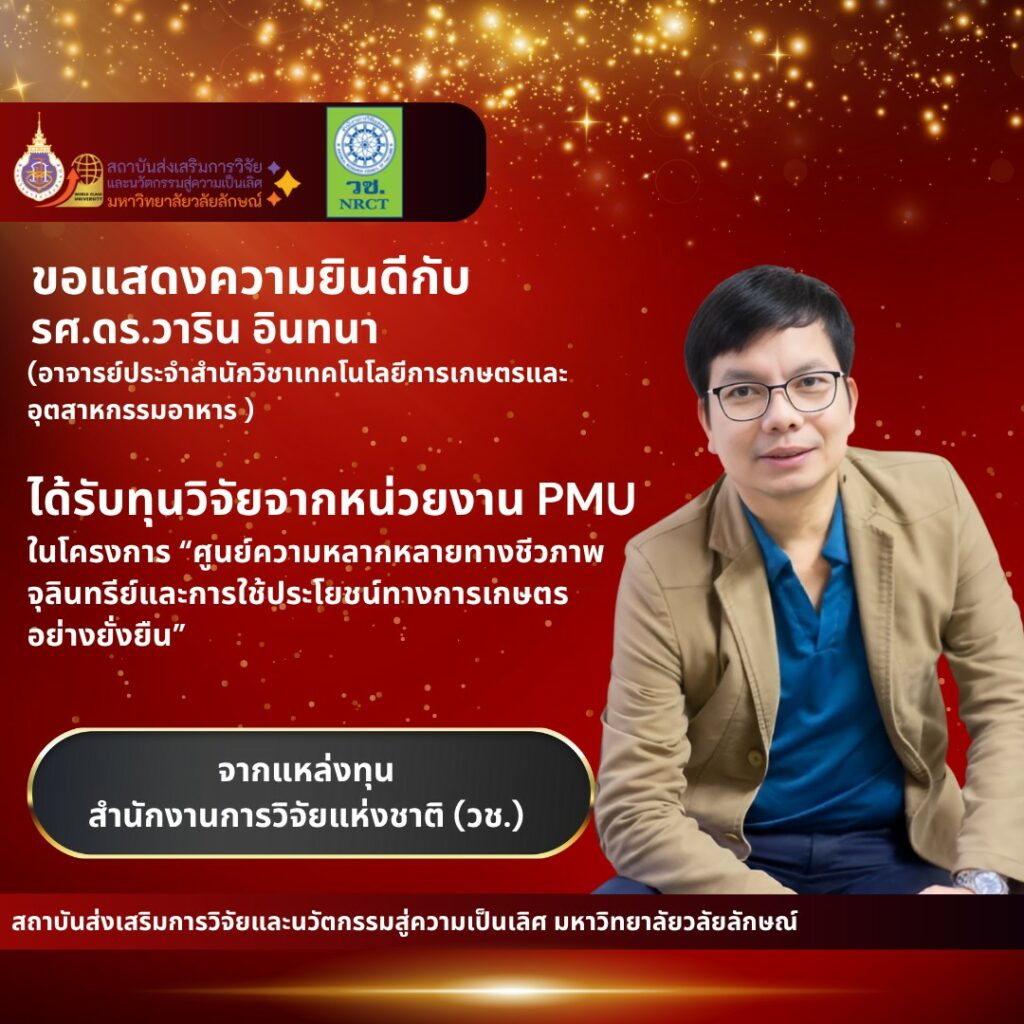 ได้รับทุนวิจัยจากแหล่งทุนภายนอก ประจำปีงบประมาณ 2568