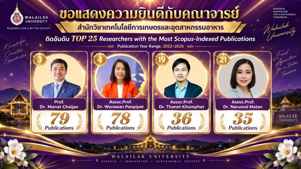 การจัดอันดับอยู่ใน TOP 25 Researchers